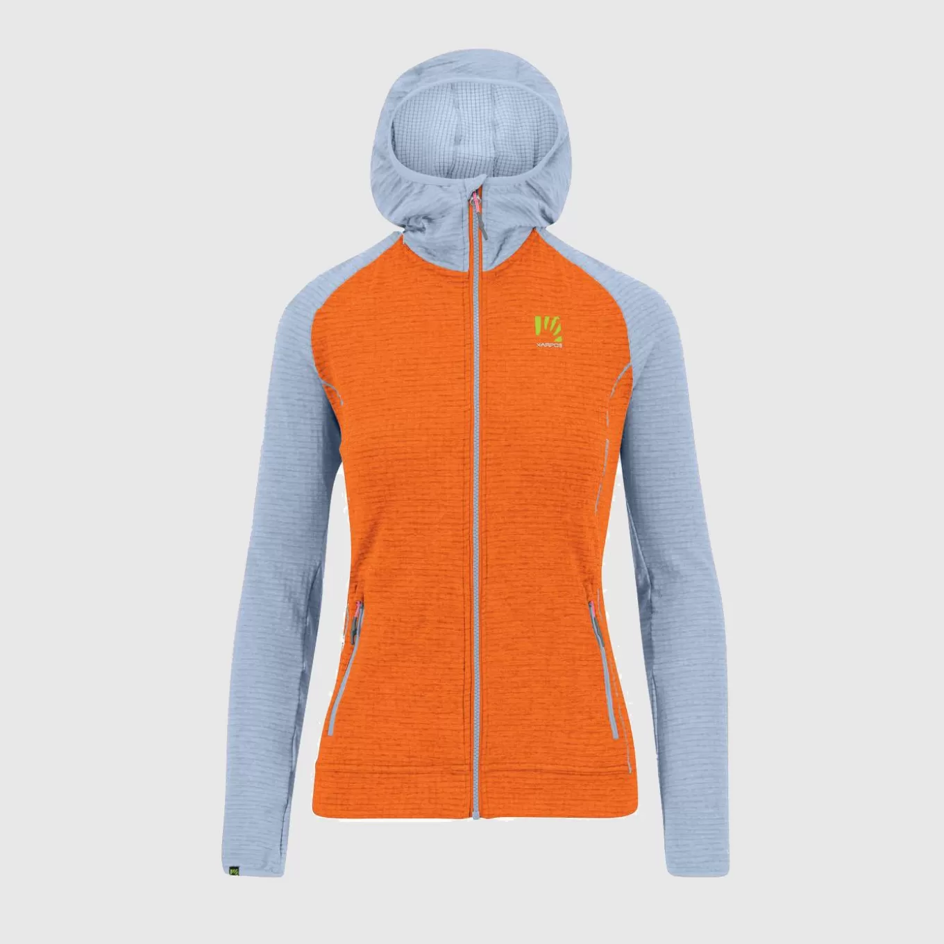 Mountaineering | Climbing | Karpos AMBRIZZOLA W FULL-ZIP HOODIE SCARLET IBIS/HALOGEN BLUE