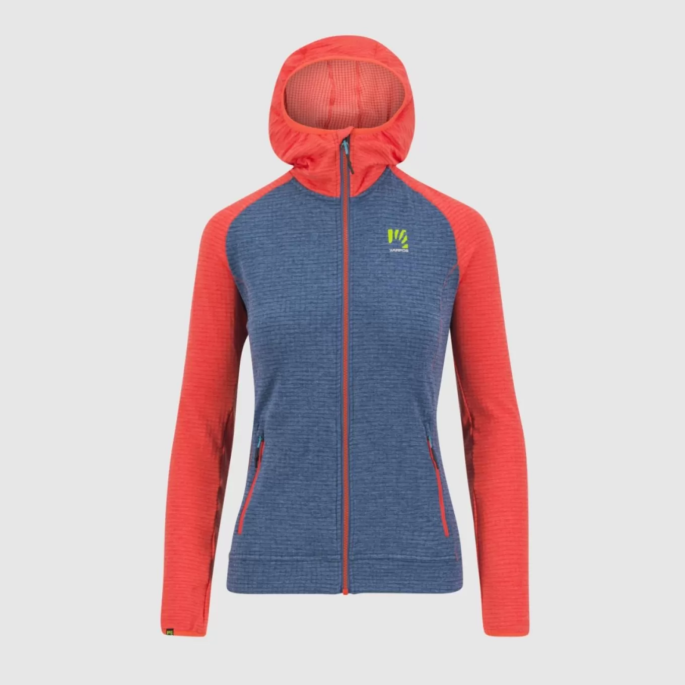 Mountaineering | Climbing | Karpos AMBRIZZOLA W FULL-ZIP HOODIE VINTAGE INDIGO/HOT CORAL