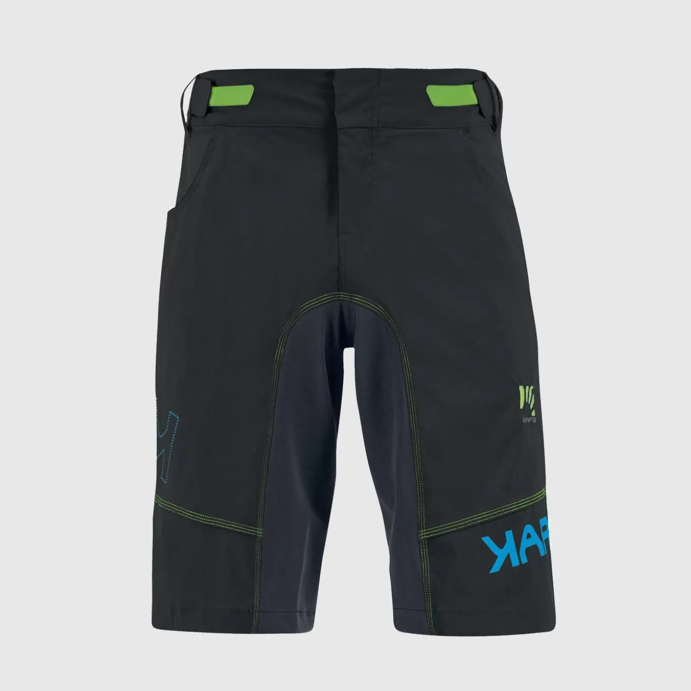 Mountain Biking | Shorts | Karpos BALLISTIC EVO SHORTS BLACK/OMBRE BLUE/GREEN FLUO