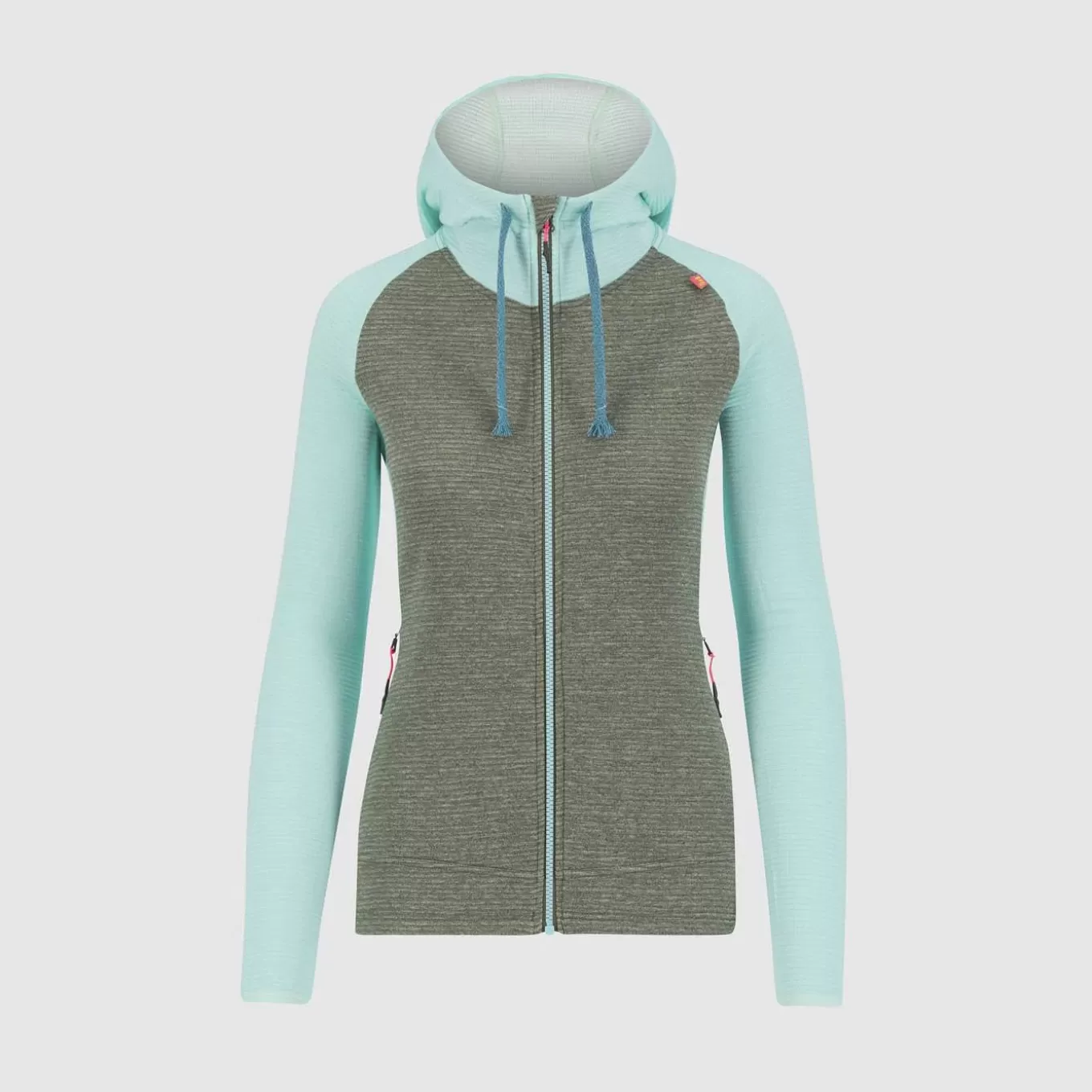 Lifestyle | Climbing | Karpos CAMOSCIO W FULL ZIP HOODIE THYME/AQUA SKY