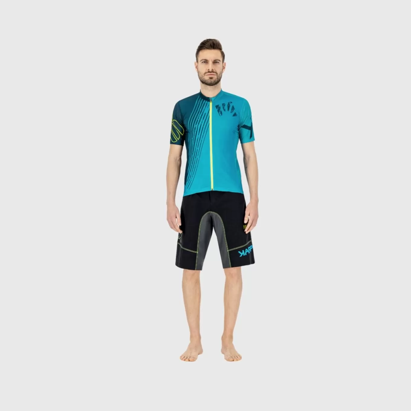 Outlet | Mountain Biking | Karpos GREEN FIRE JERSEY INDIGO B/BLACK/GREEN F.