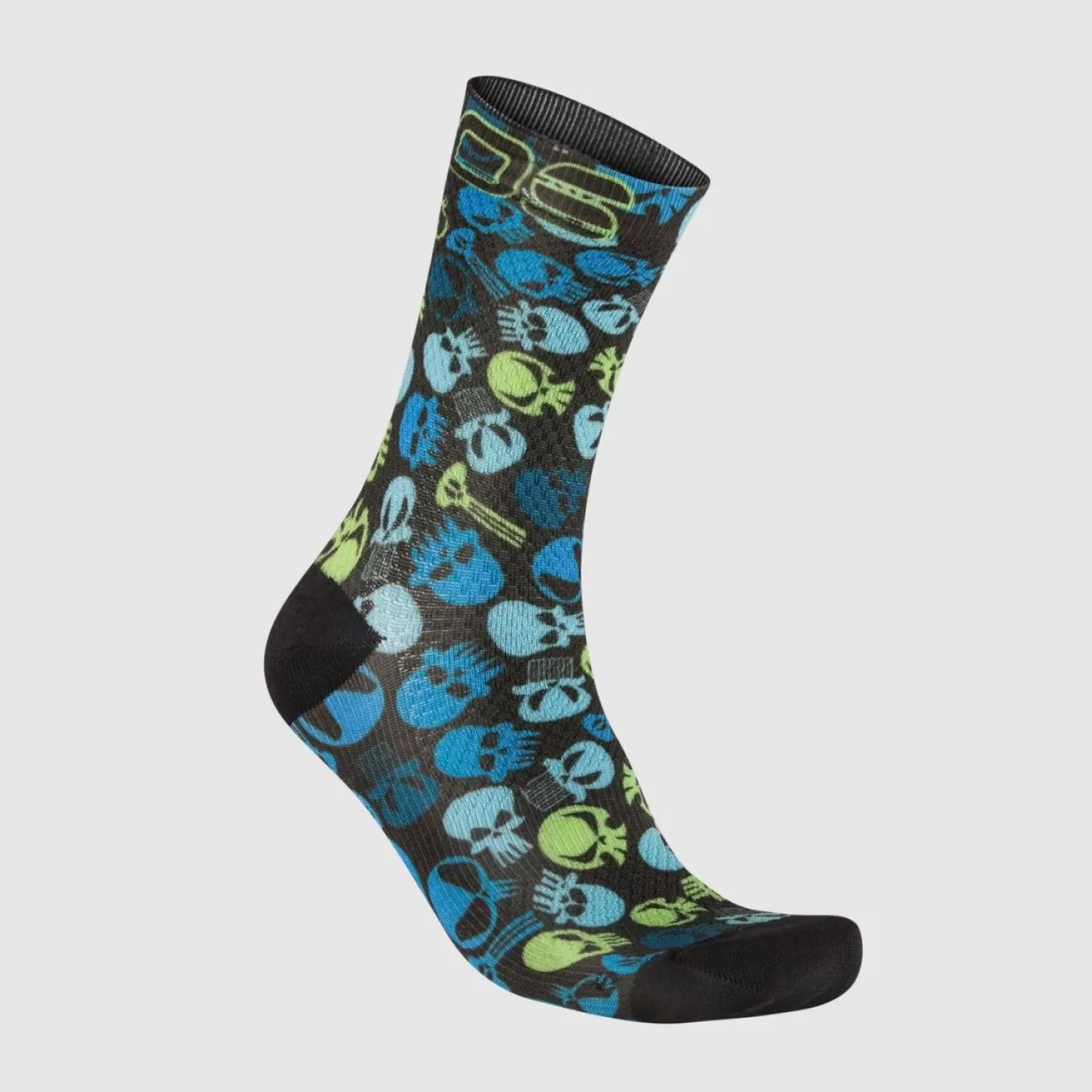 Mountain Biking | Trail Running | Karpos GREEN FIRE SOCKS BLACK/ATOLLO/GREEN FLUO