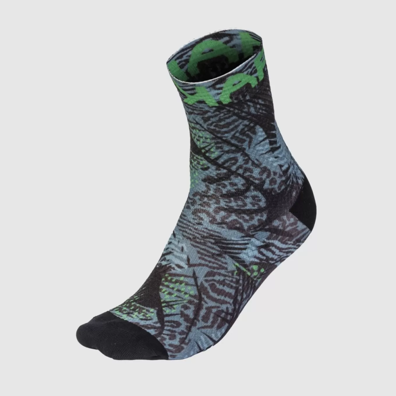 Mountain Biking | Trail Running | Karpos GREEN FIRE SOCKS DARK GREY/GREEN FLUO