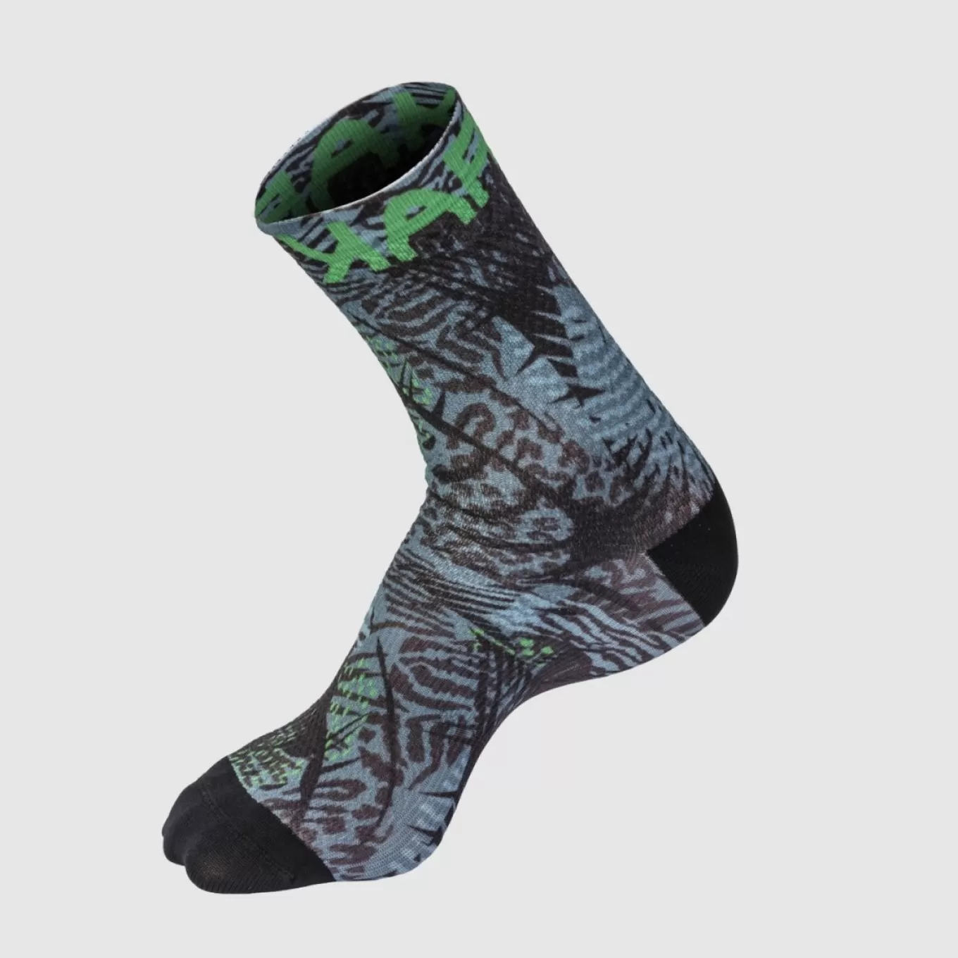 Mountain Biking | Trail Running | Karpos GREEN FIRE SOCKS DARK GREY/GREEN FLUO