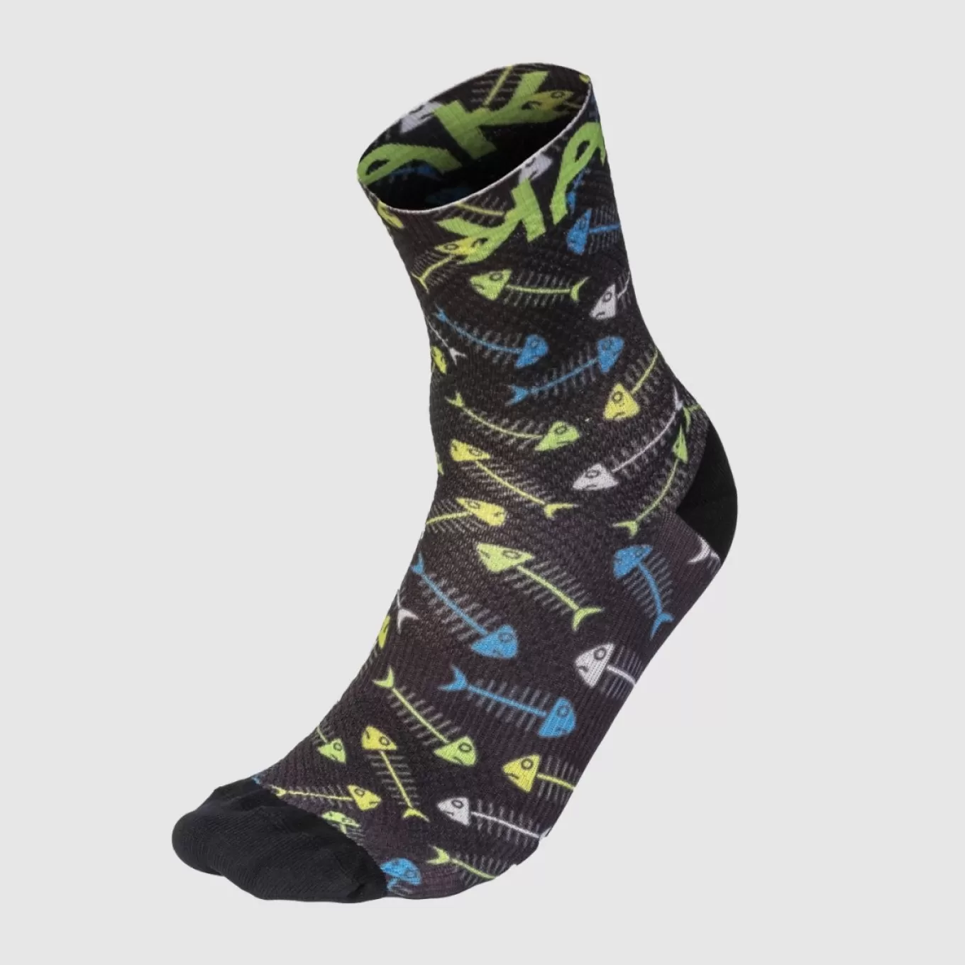 Mountain Biking | Trail Running | Karpos GREEN FIRE SOCKS BLACK/GREEN F/YELLOW F/WHITE