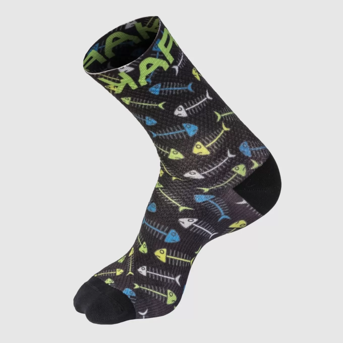 Mountain Biking | Trail Running | Karpos GREEN FIRE SOCKS BLACK/GREEN F/YELLOW F/WHITE