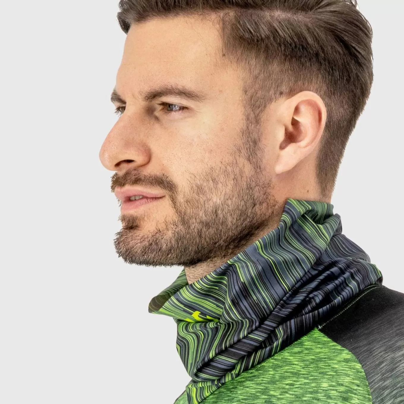 Mountaineering | Mountain Biking | Karpos LAVAREDO NECK WARMER PRINT 1 JASMINE GREEN/OMBRE BL