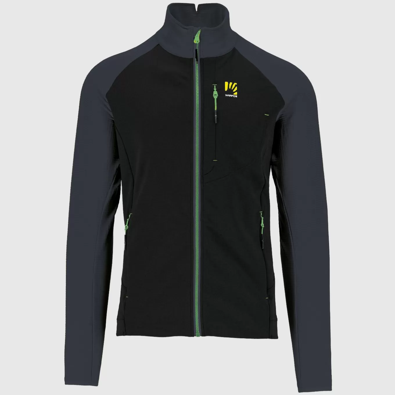 Hiking | Fleeces | Karpos PIZZOCCO EVO FULL-ZIP FLEECE BLACK/OMBRE BLUE/JASMINE GREEN