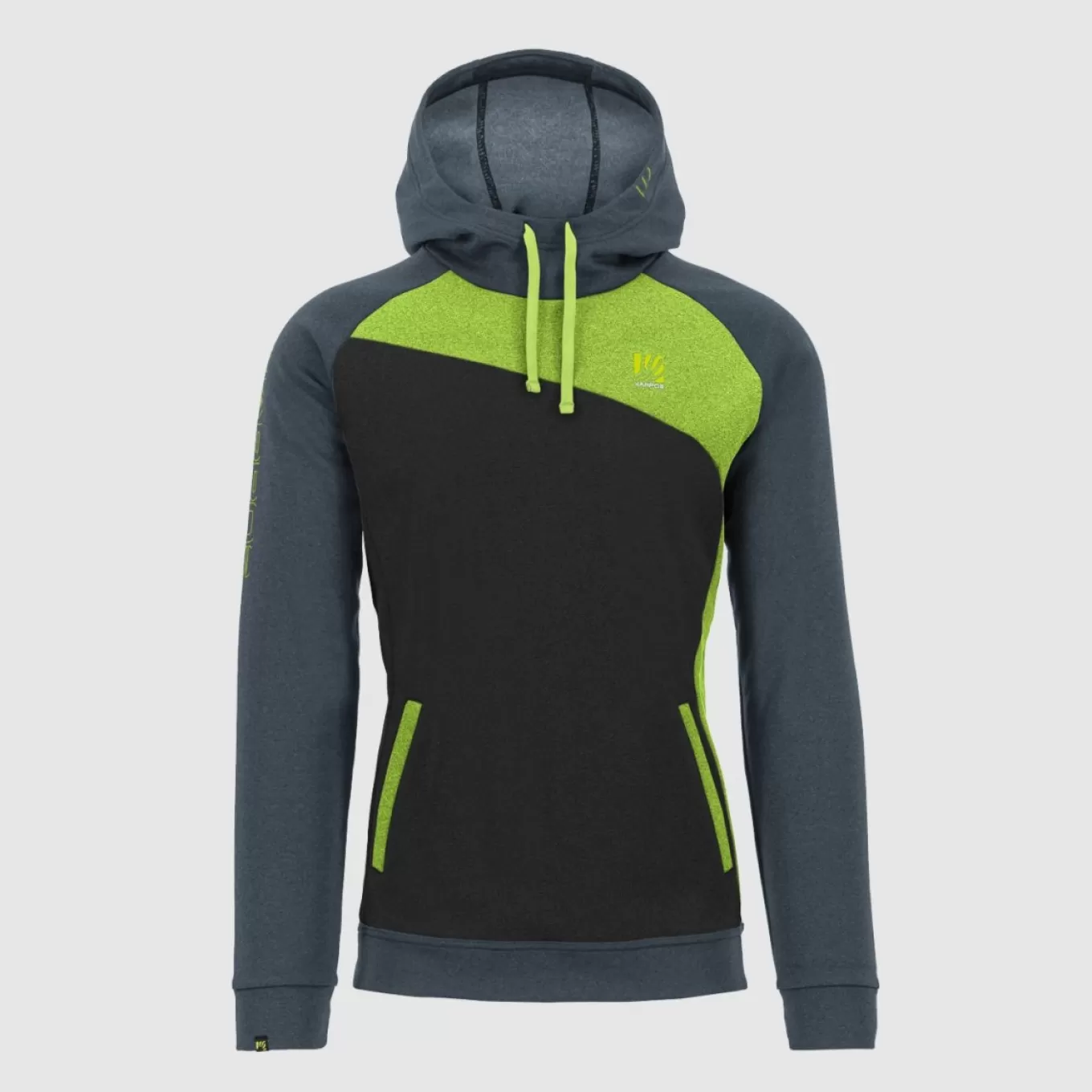 Fleeces | Karpos PRAMPER HOODIE FLEECE BLACK/DARK SLATE/LIME GREEN